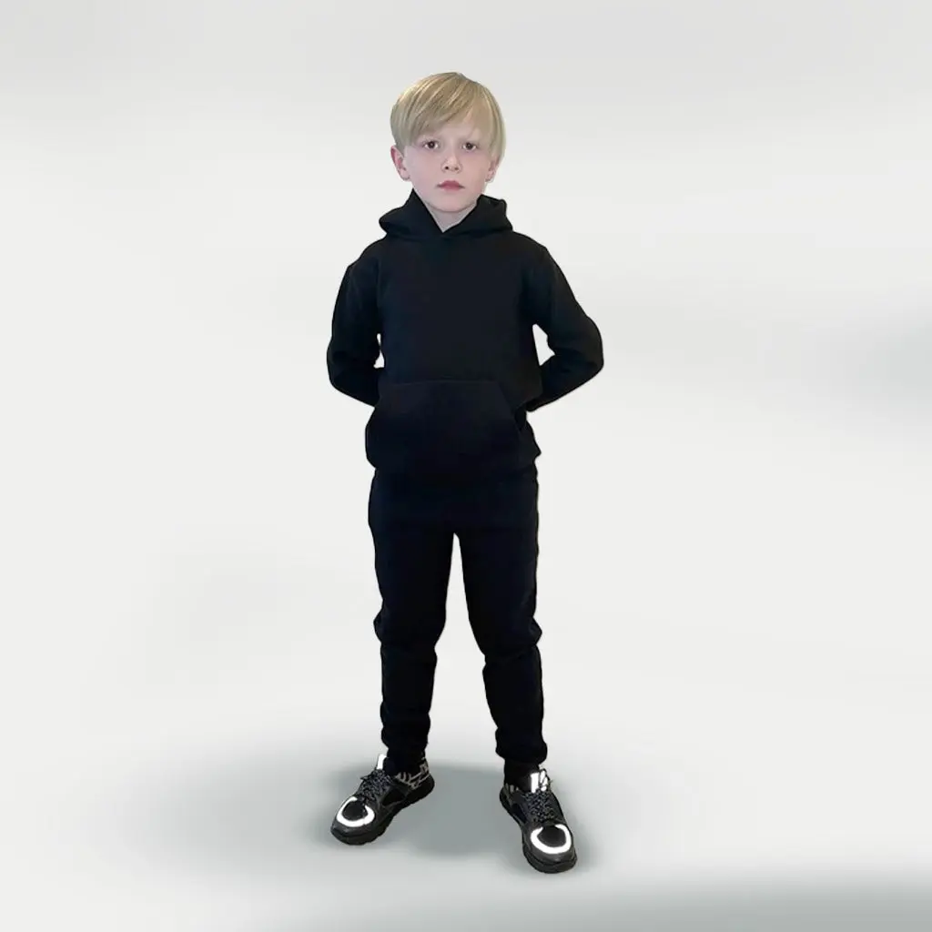 LCTB: Kid's Tribal Society Plain Hoodie - Black - Image 2