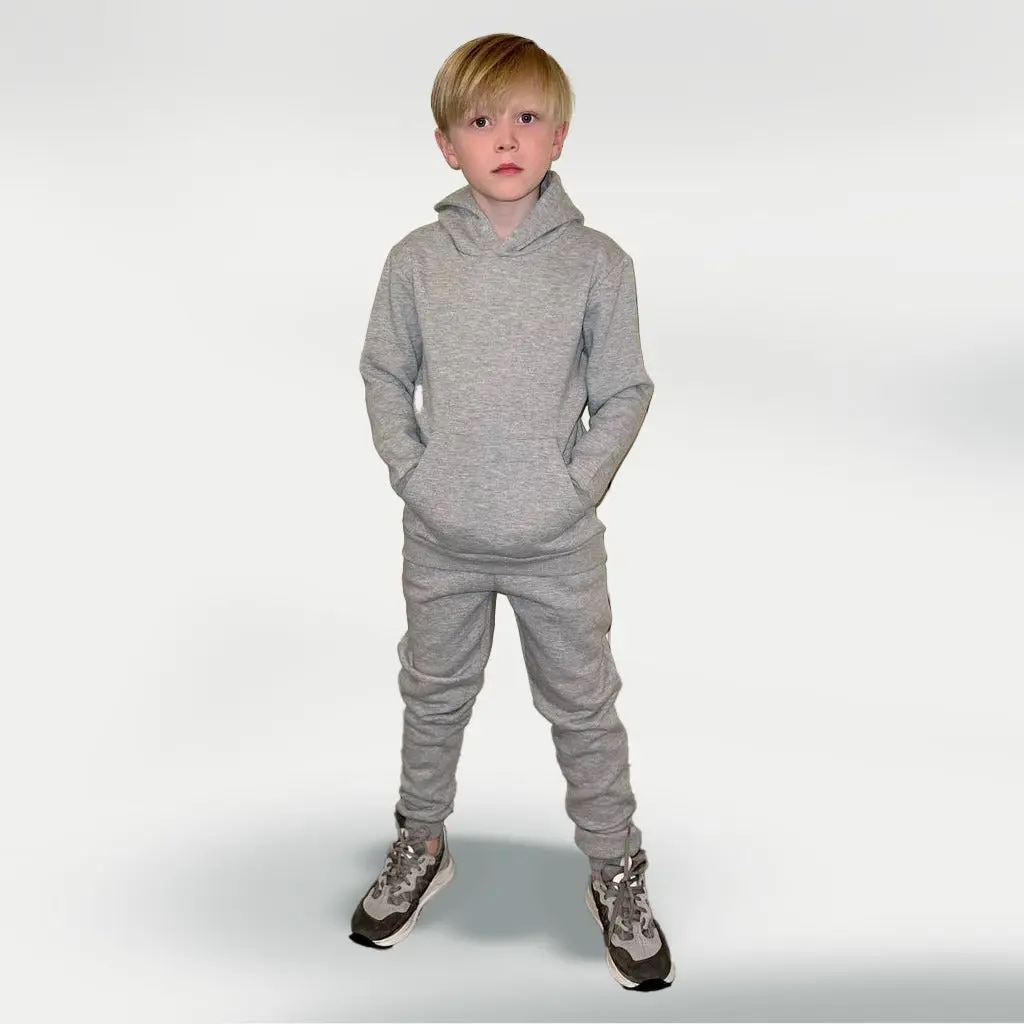 LCTB: Kid's Tribal Society Plain Hoodie - Grey - Image 2