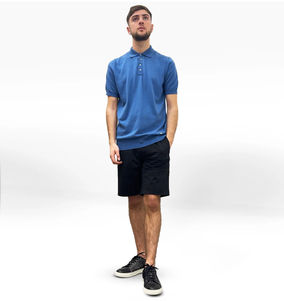 LCTB: Knitted Polo - Blue - Image 2