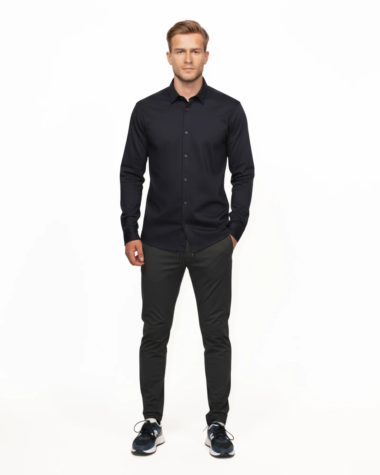 Luxe Button Through Shirt - Navy