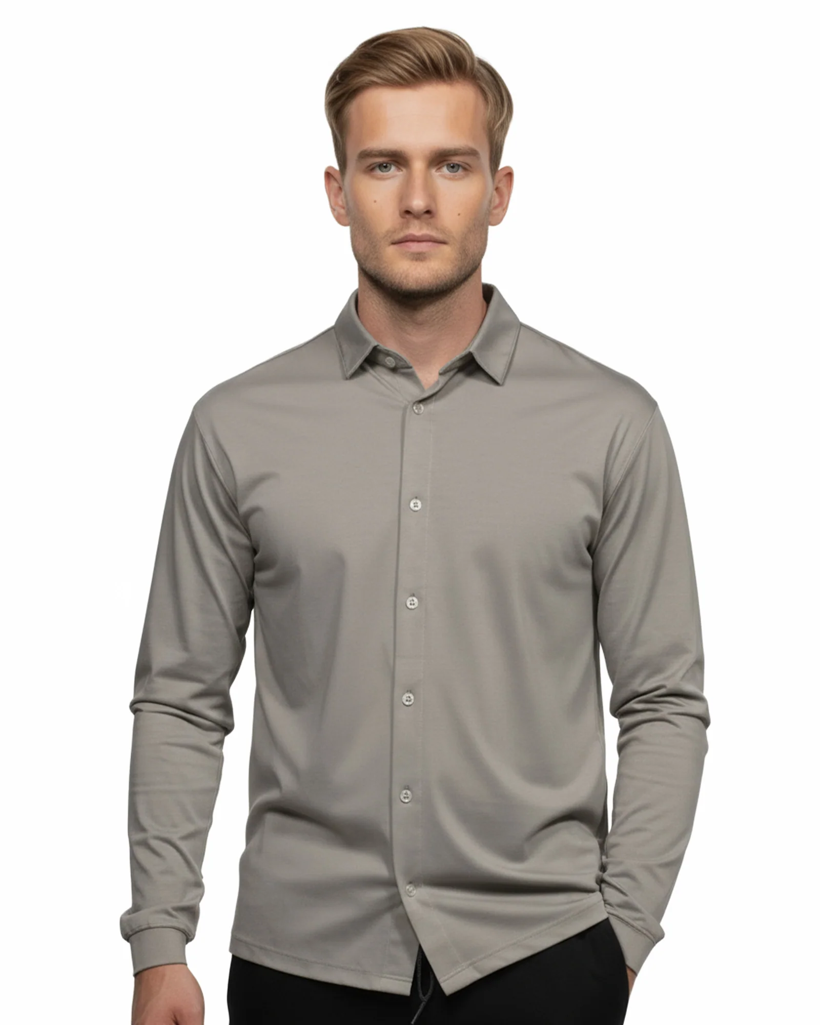 Luxe Button Through Shirt - Silver - Image 2