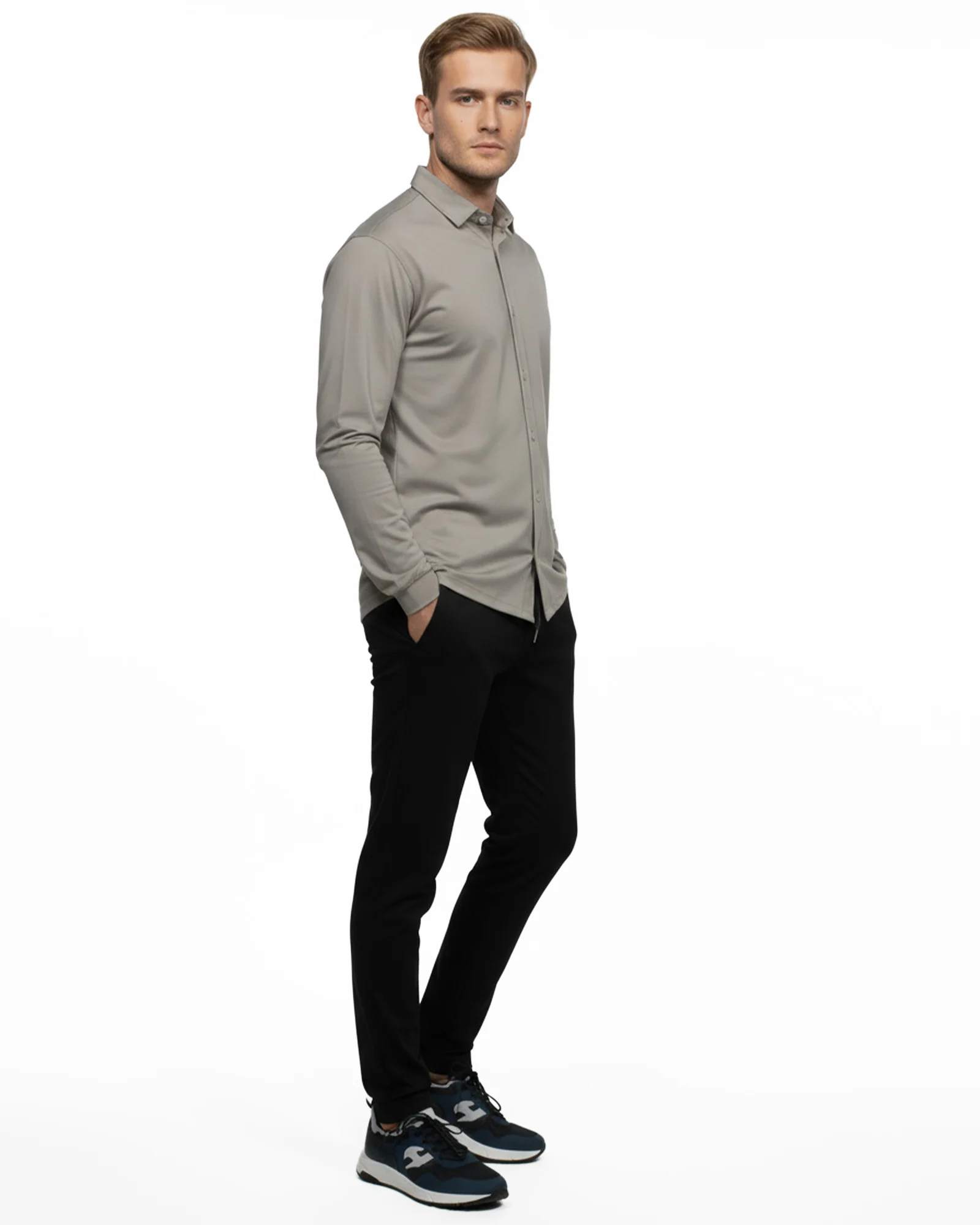 Luxe Button Through Shirt - Silver - Image 3