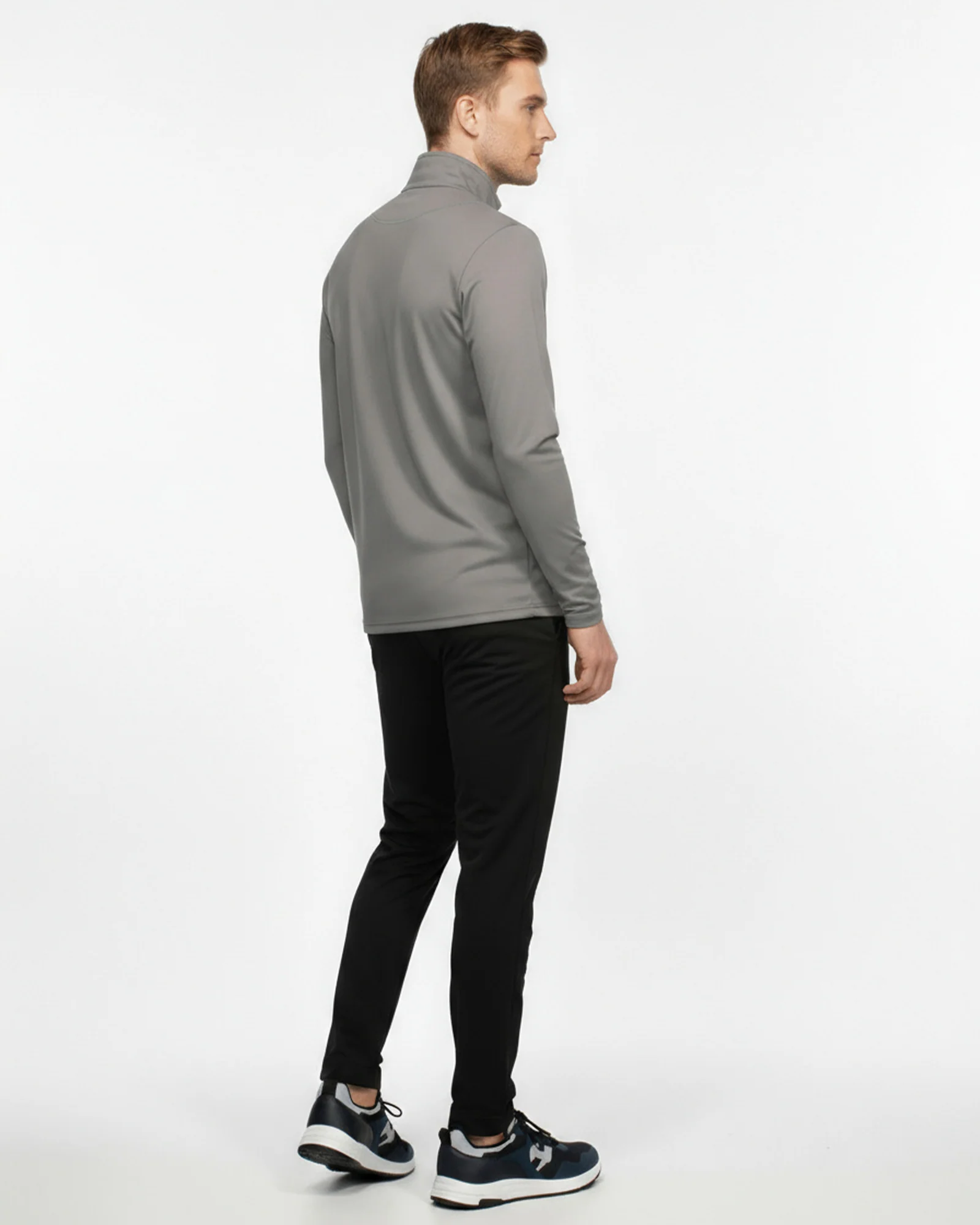 Luxe Quarter Zip Jumper - Grey - Image 5