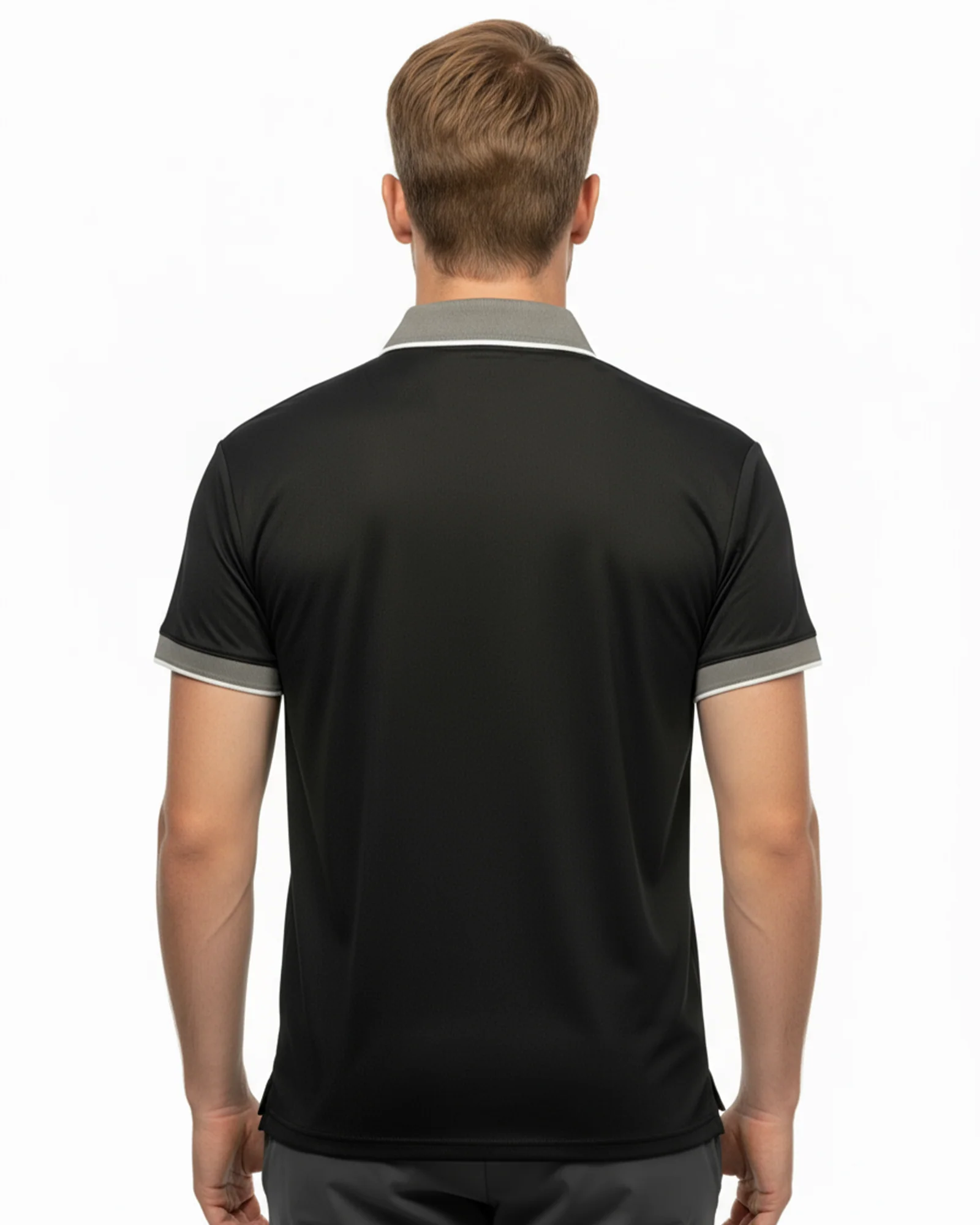 Luxe Quarter Zip Polo - Black - Image 3