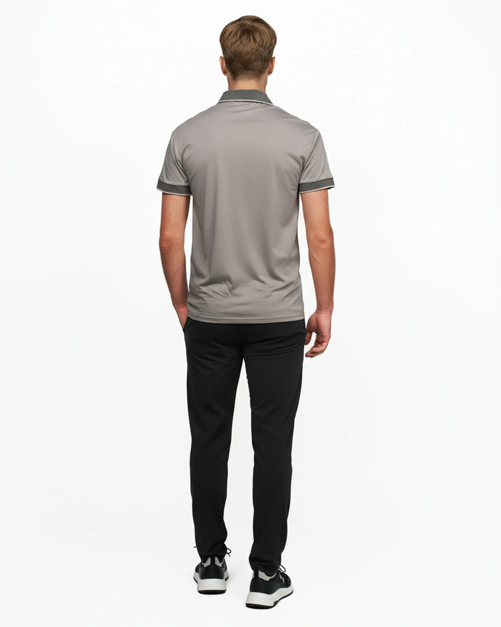 Luxe Quarter Zip Polo - Silver - Image 4