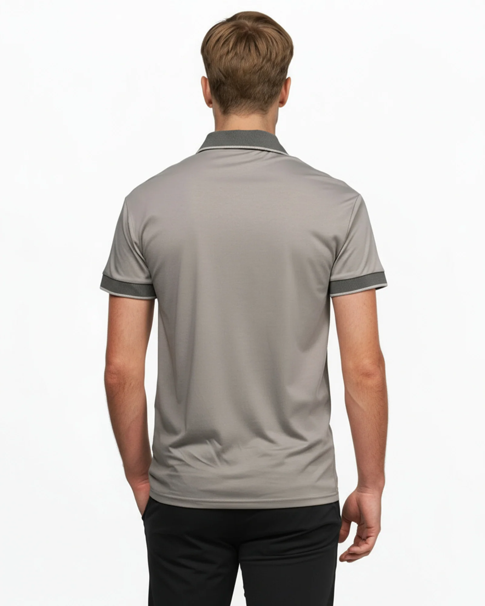 Luxe Quarter Zip Polo - Silver - Image 5