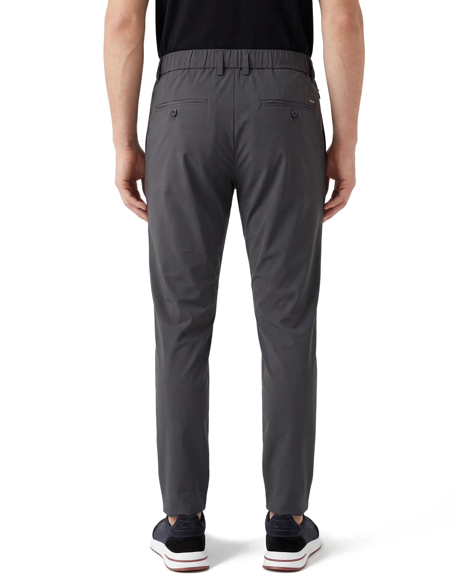 Luxe Button Loop Belt Pants - Grey - Image 4