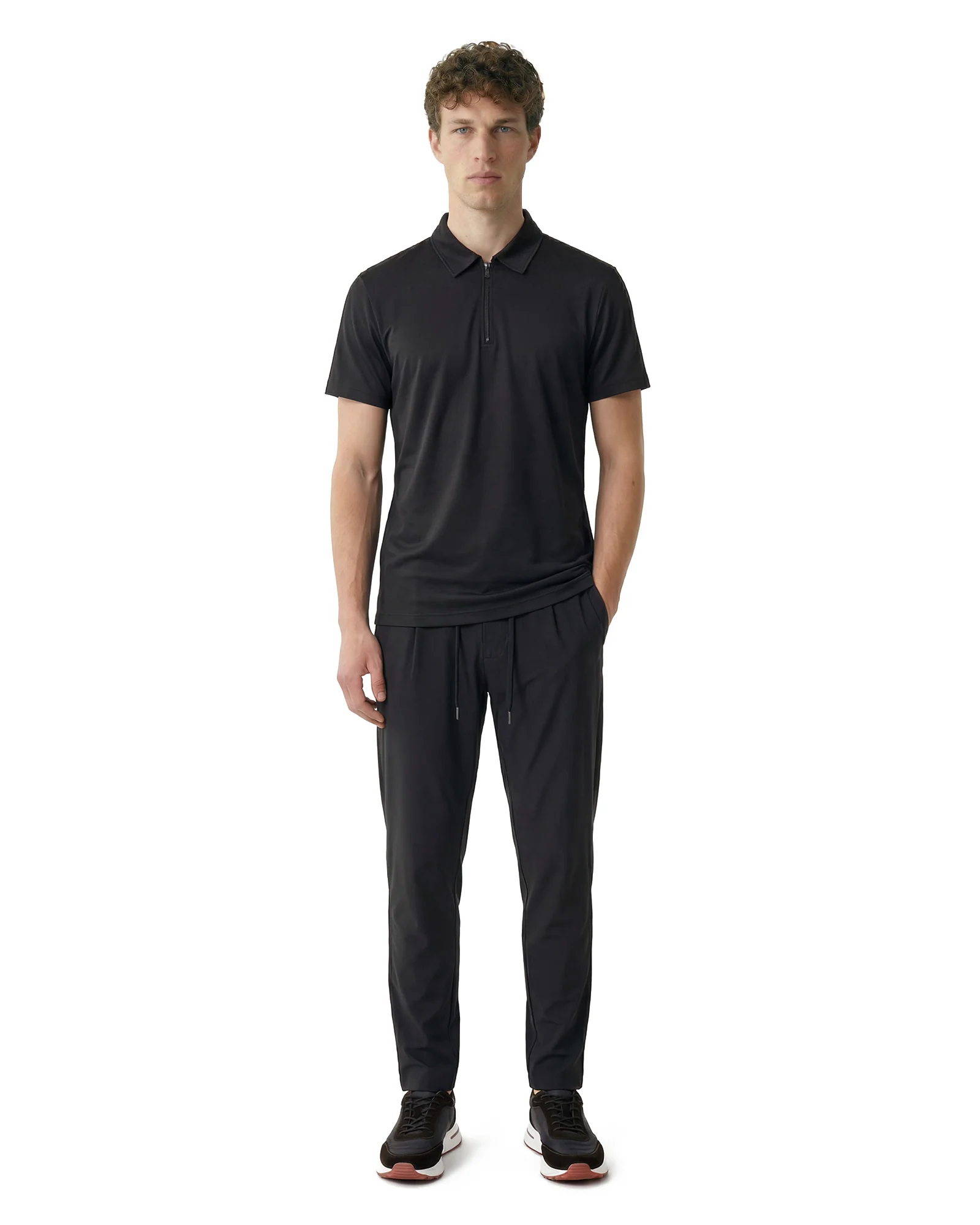 Luxe Button Loop Belt Pants - Black - Image 2