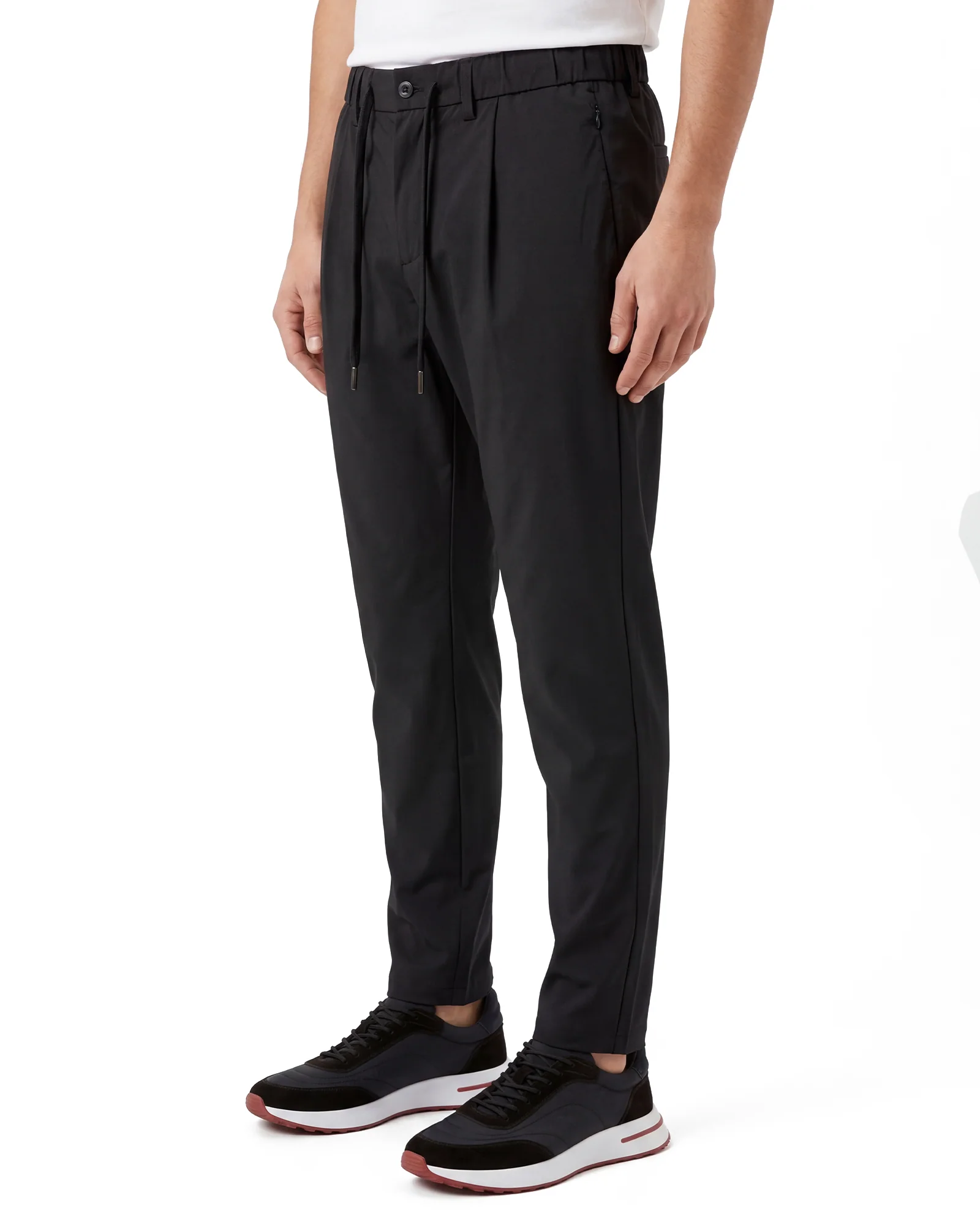 Luxe Button Loop Belt Pants - Black - Image 3