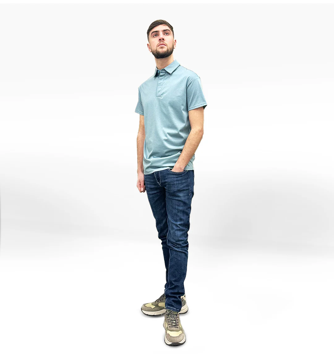 Luxury Short Sleeved Polo - Sage - Image 2