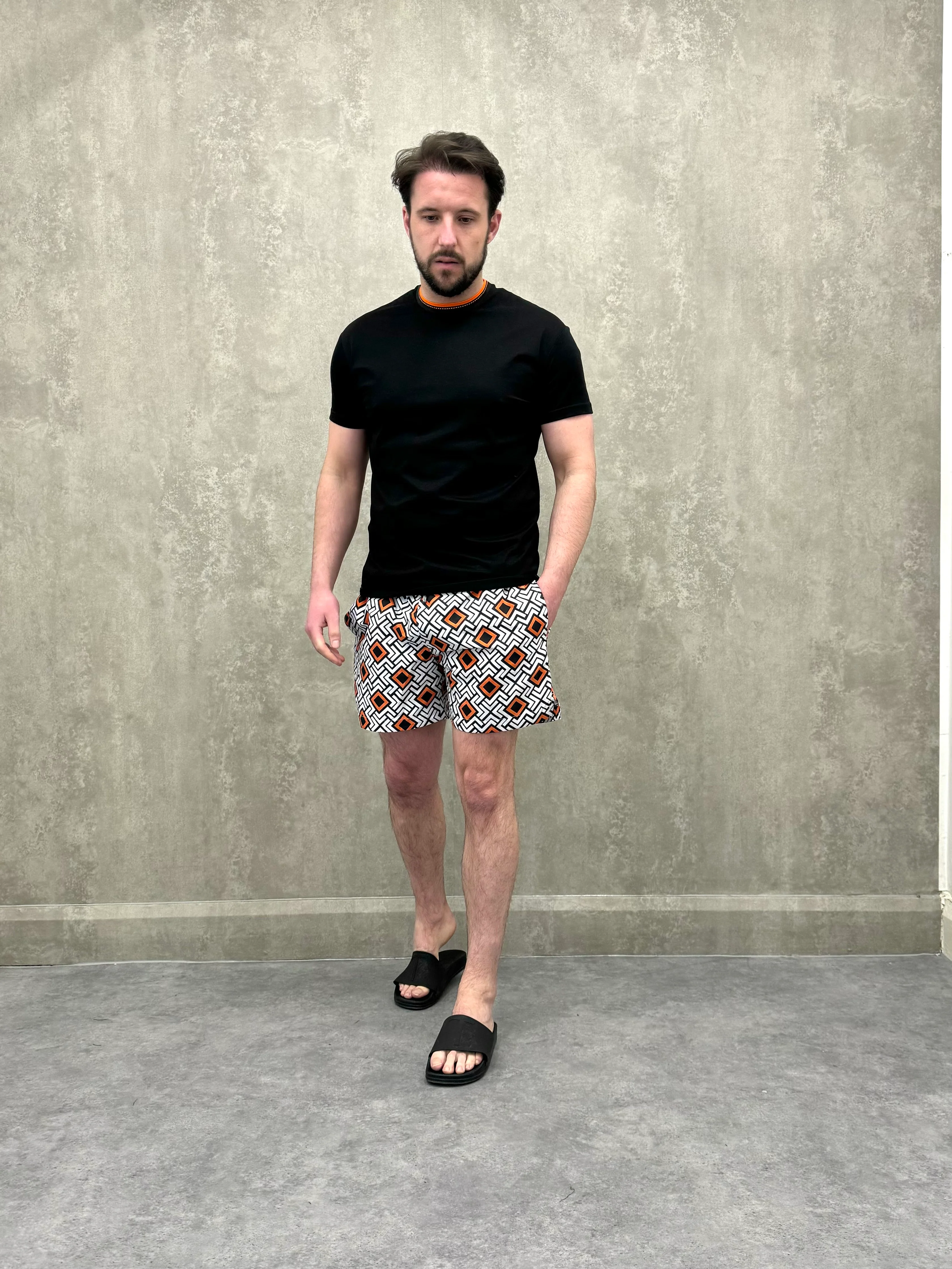 LCTB: Orange Square Swim Shorts - Image 3