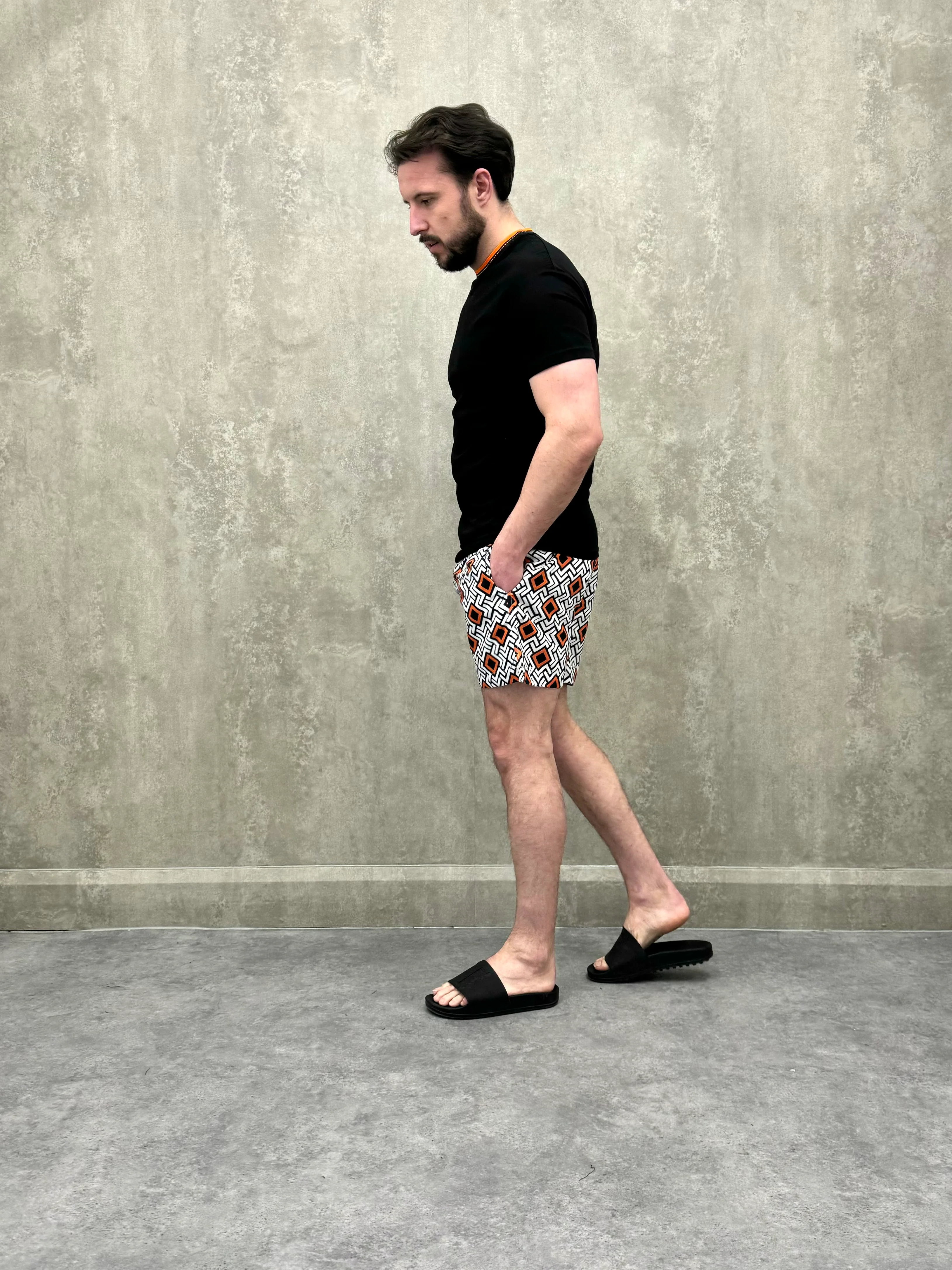 LCTB: Orange Square Swim Shorts - Image 4