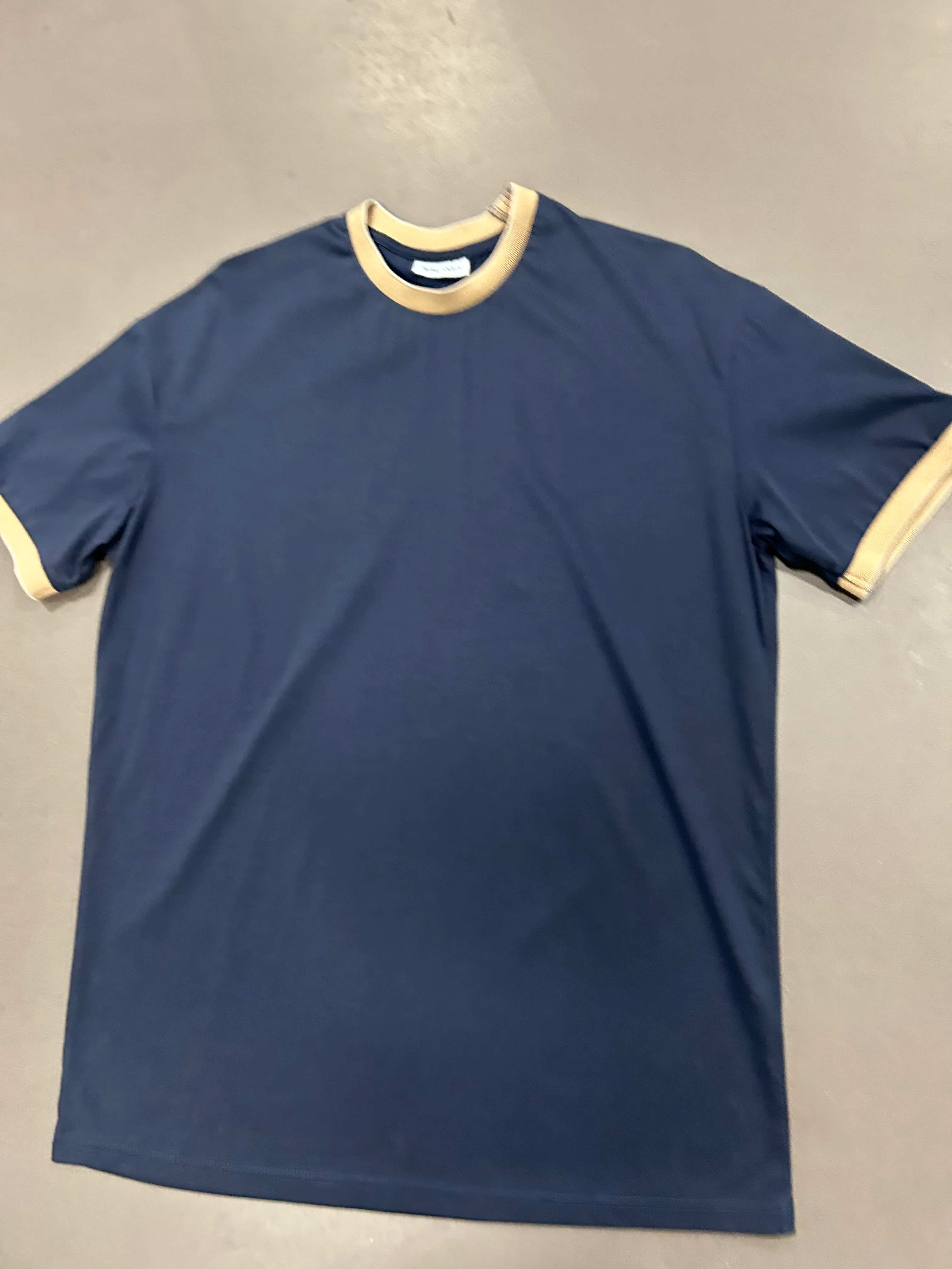 RESELL: Biscuit Trim Navy Luxe Tee, Medium - Image 2