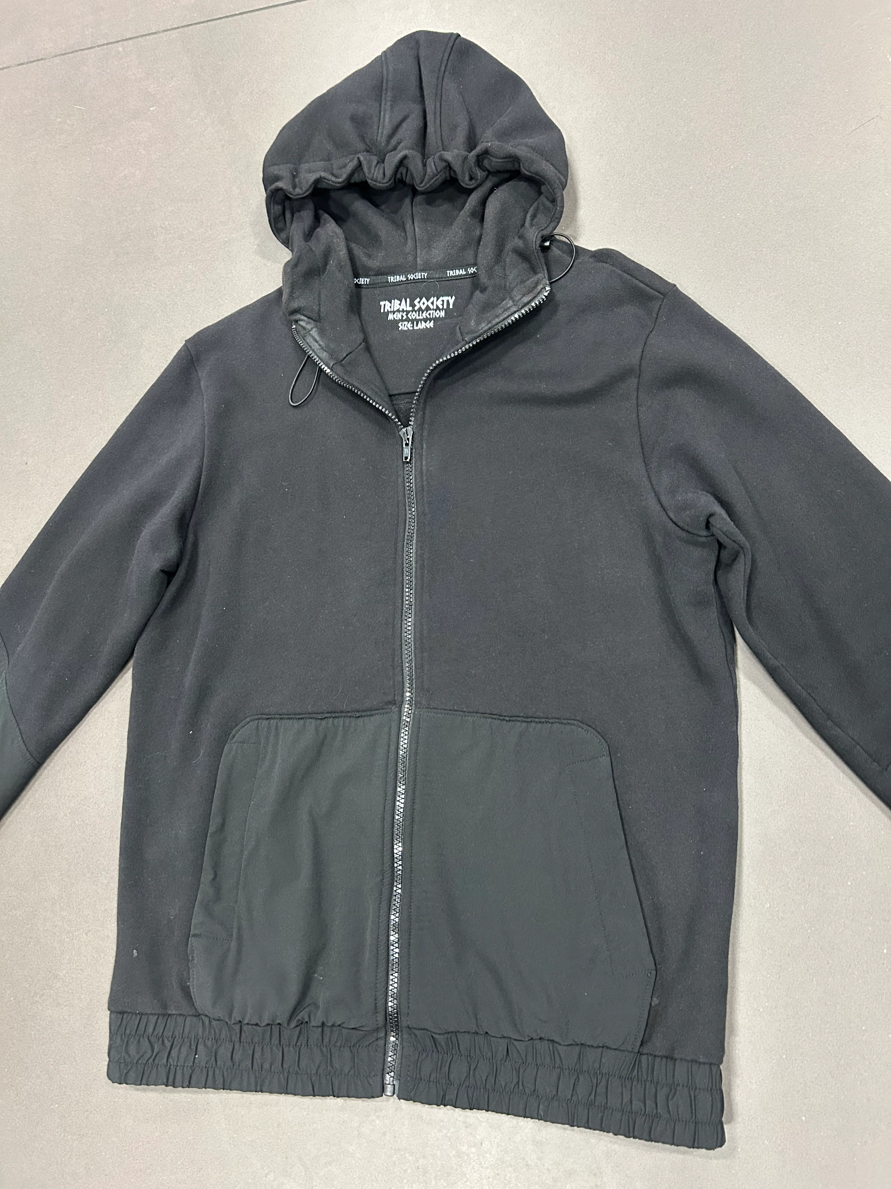 RESELL: Black Full Zip Hoodie, Large - Image 2