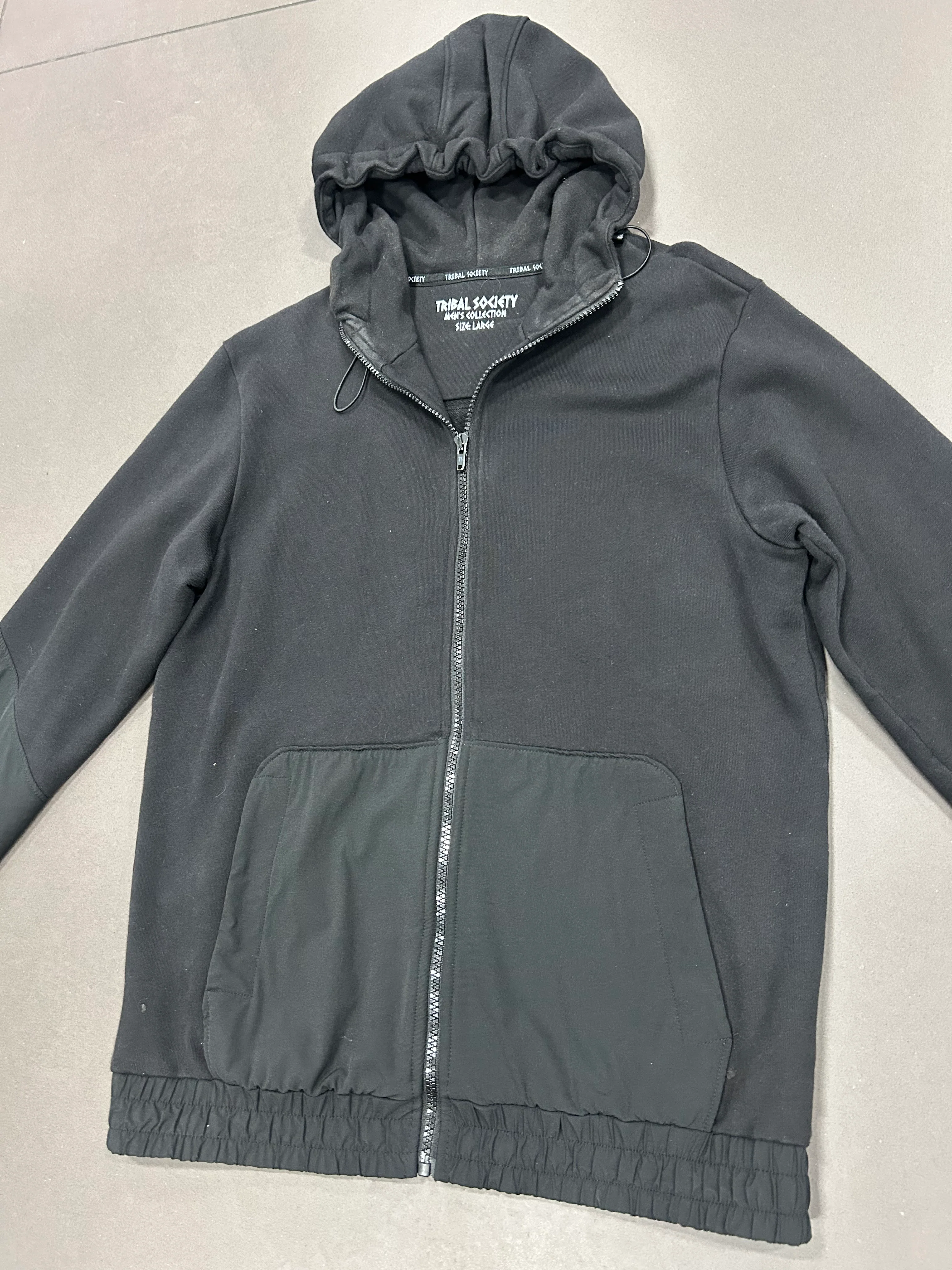 RESELL: Black Full Zip Hoodie, Large - Image 4