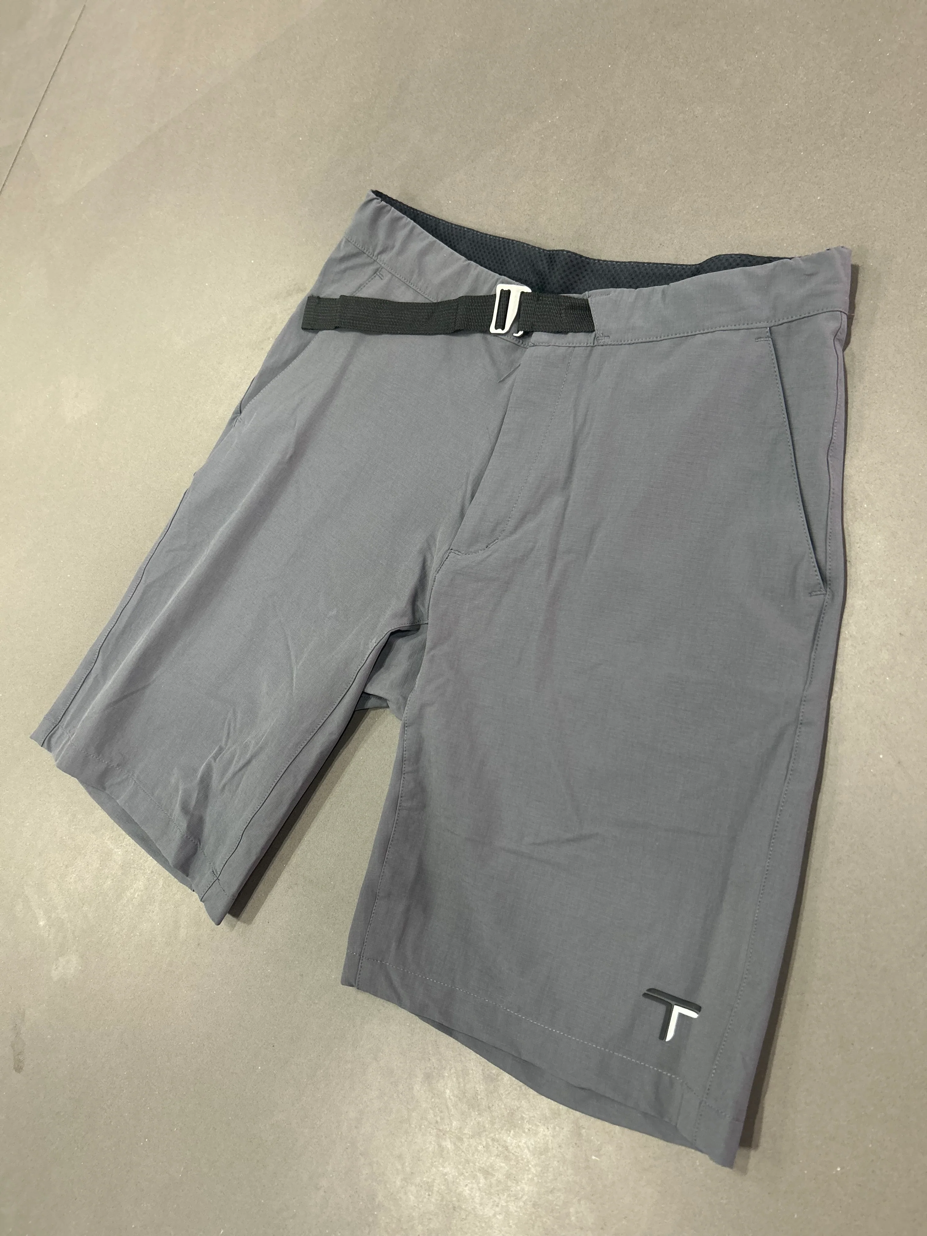 RESELL: Grey Buckle Tech shorts Small - Image 2