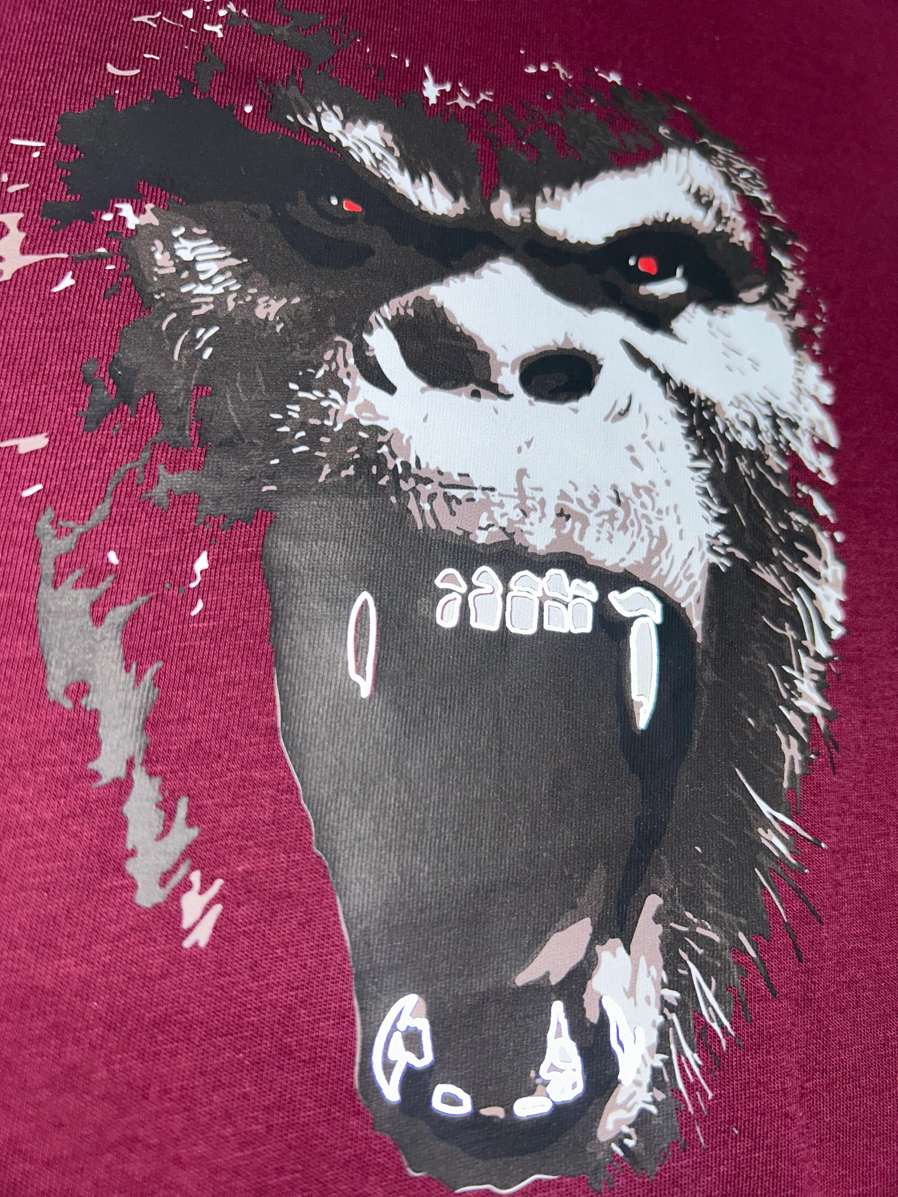 RESELL: Kids burgundy gorilla print T-shirt - Image 3