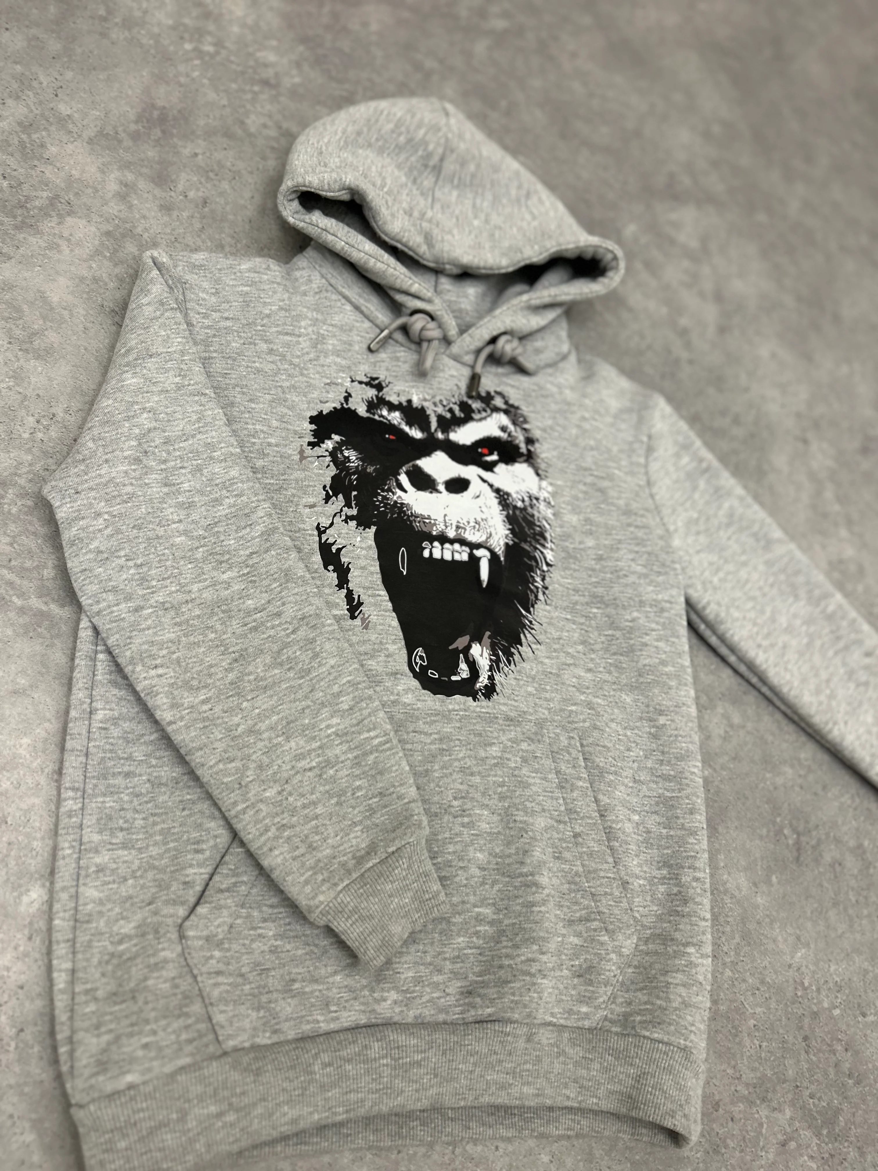 RESELL: Kids Grey Gorilla Hoodie, Age 12 - Image 2
