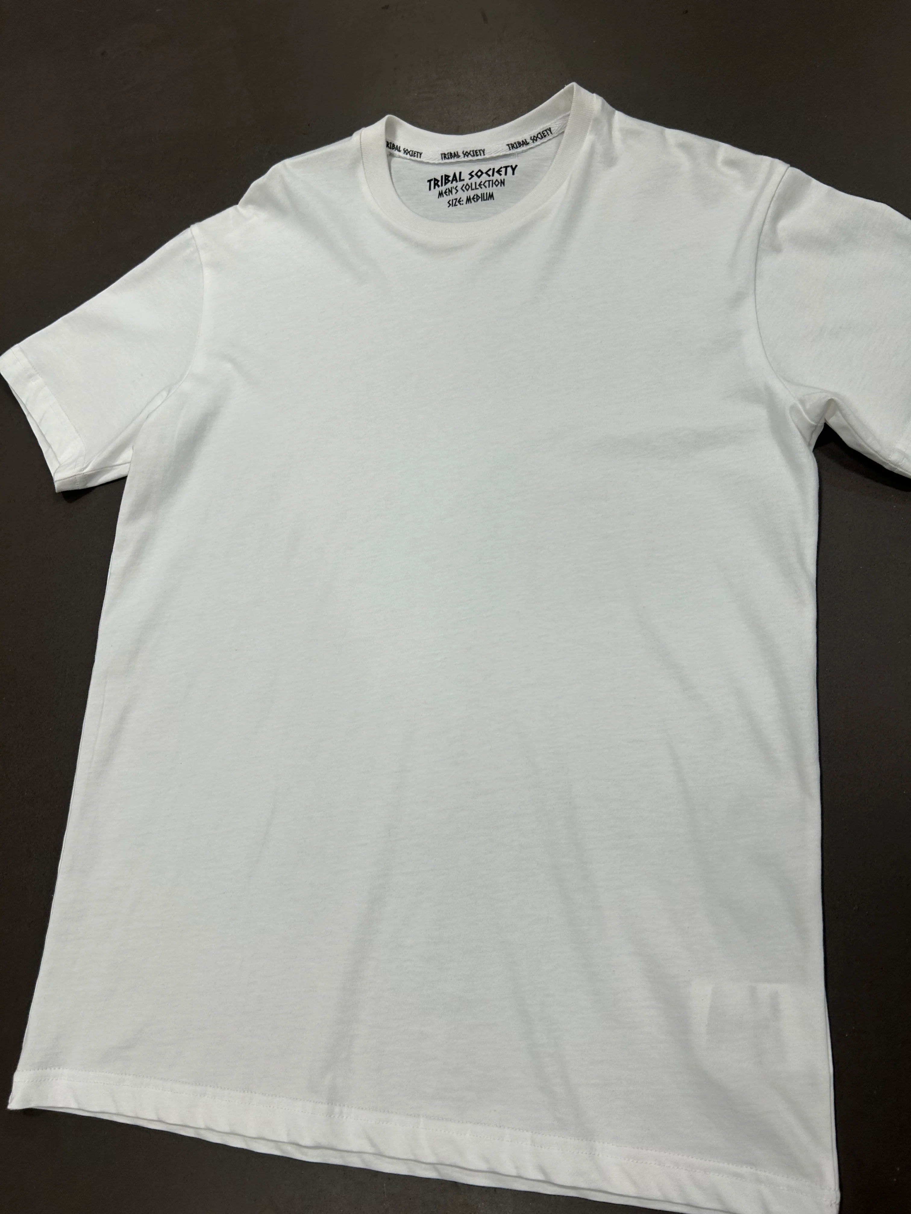 RESELL: White Cotton Logo Tee, Medium - Image 3