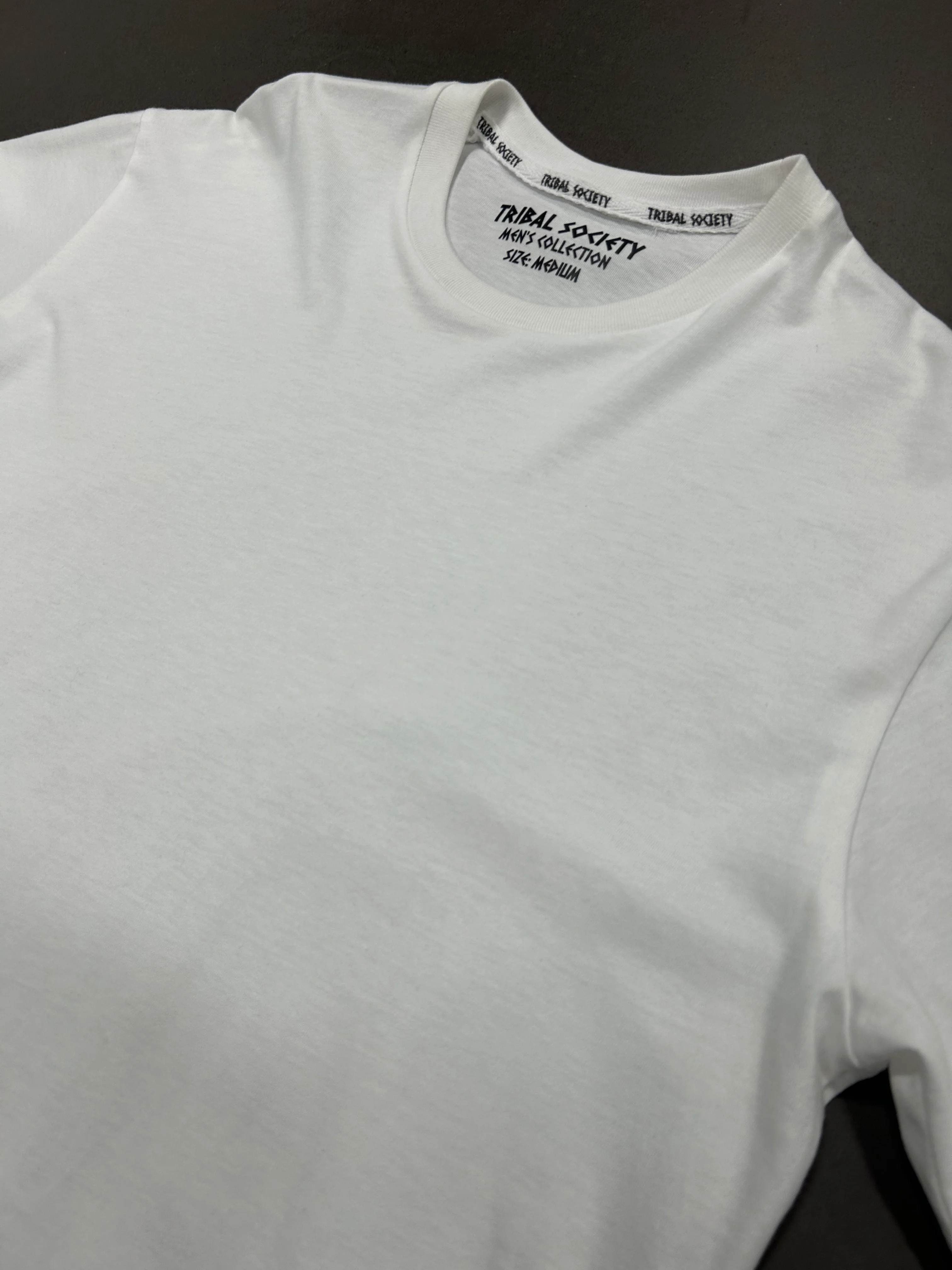 RESELL: White Cotton Logo Tee, Medium - Image 5