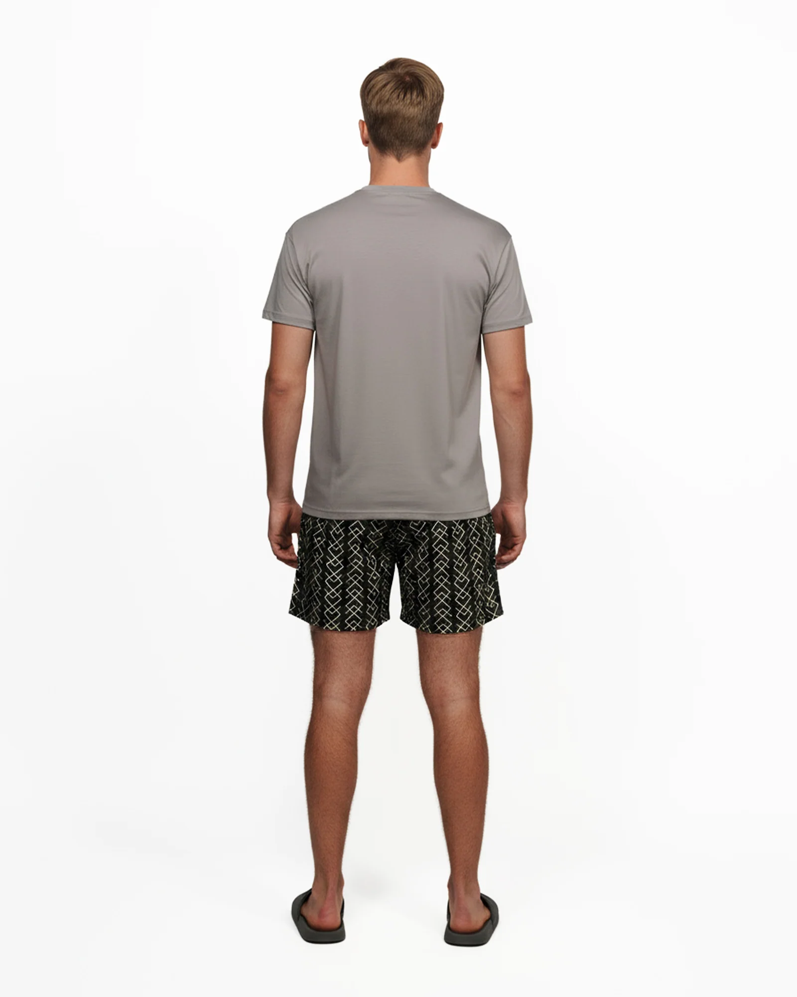 Swim Short - Black With Yellow V - Image 4