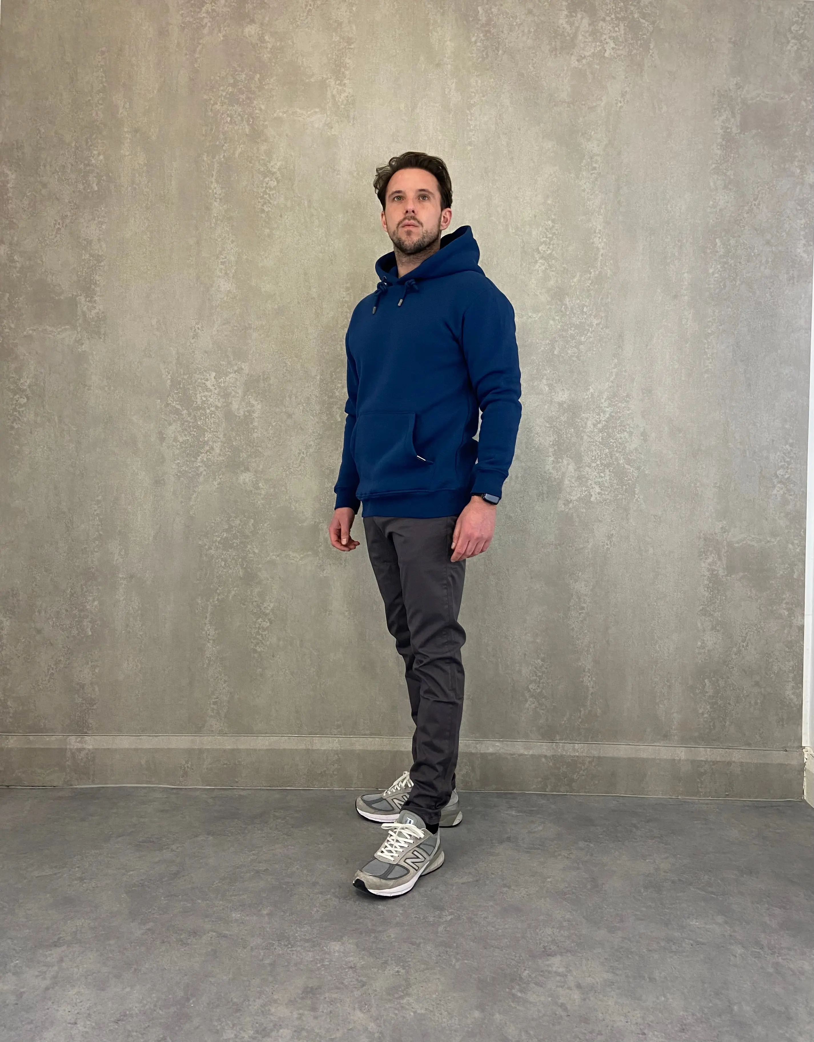 LCTB: Heavy Plain Pocket Logo Hoodie - Mid Blue - Image 2