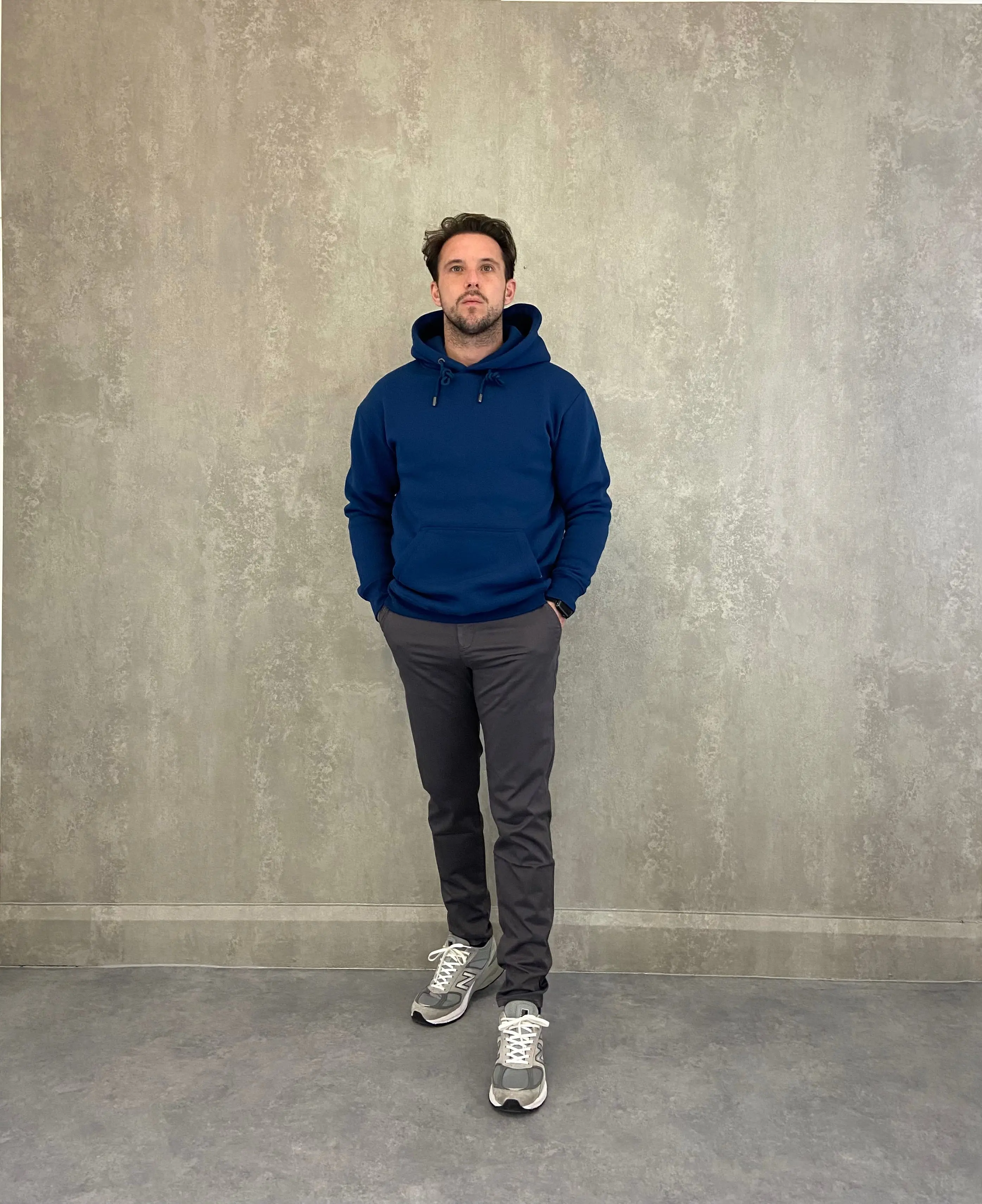 LCTB: Heavy Plain Pocket Logo Hoodie - Mid Blue - Image 3
